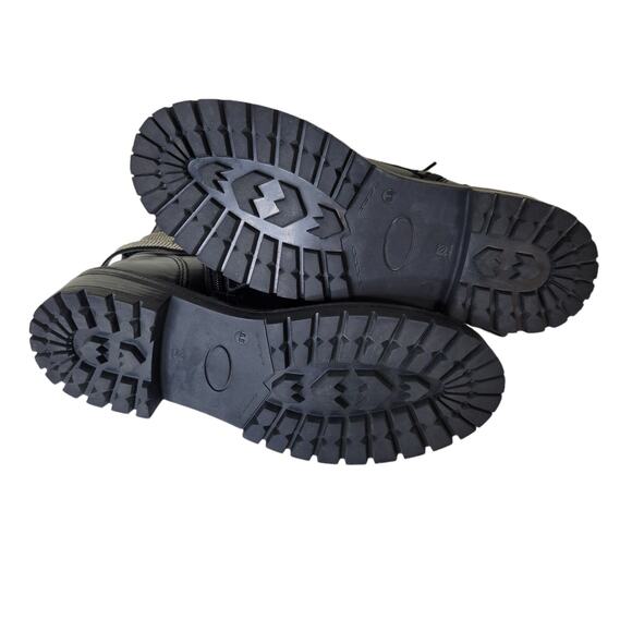 Steve Madden Captain Biker Combat Boots with Leather Straps/ Bling Size 5.5 - Picture 7 of 10